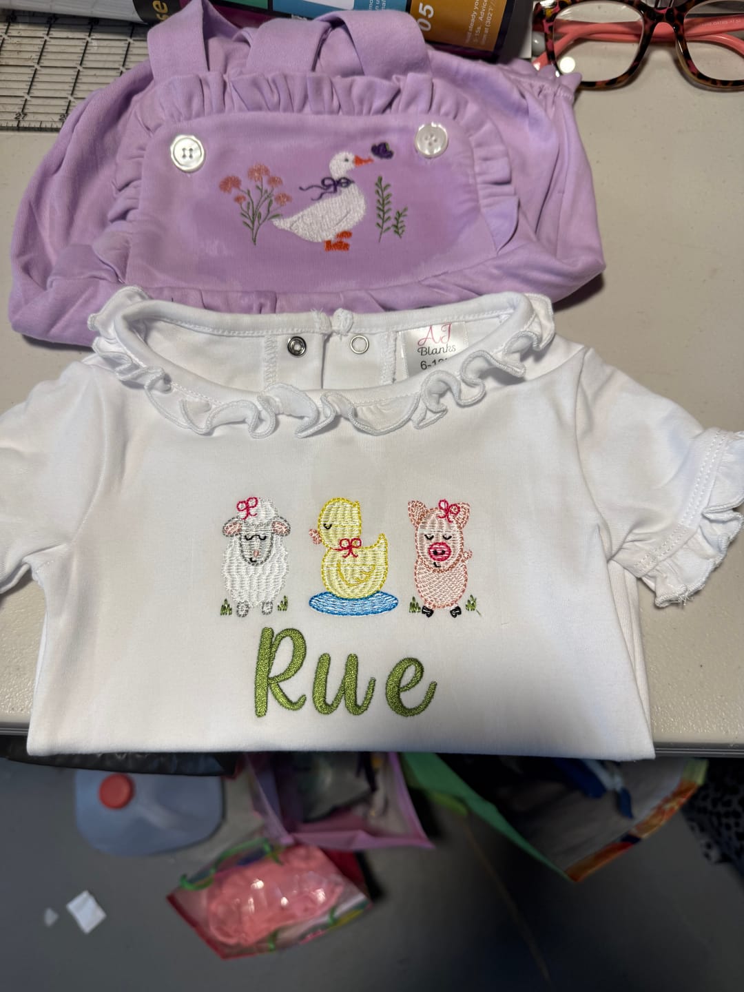 Customer photo review of White Girls Princess Trim Bodysuit