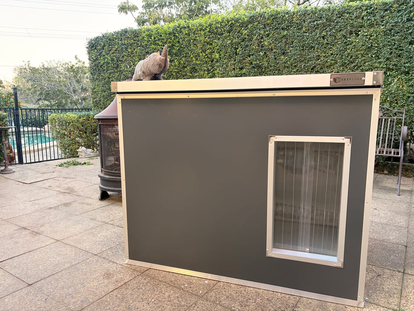 Customer photo review of CozyCube Coldroom Panel Insulated Dog House