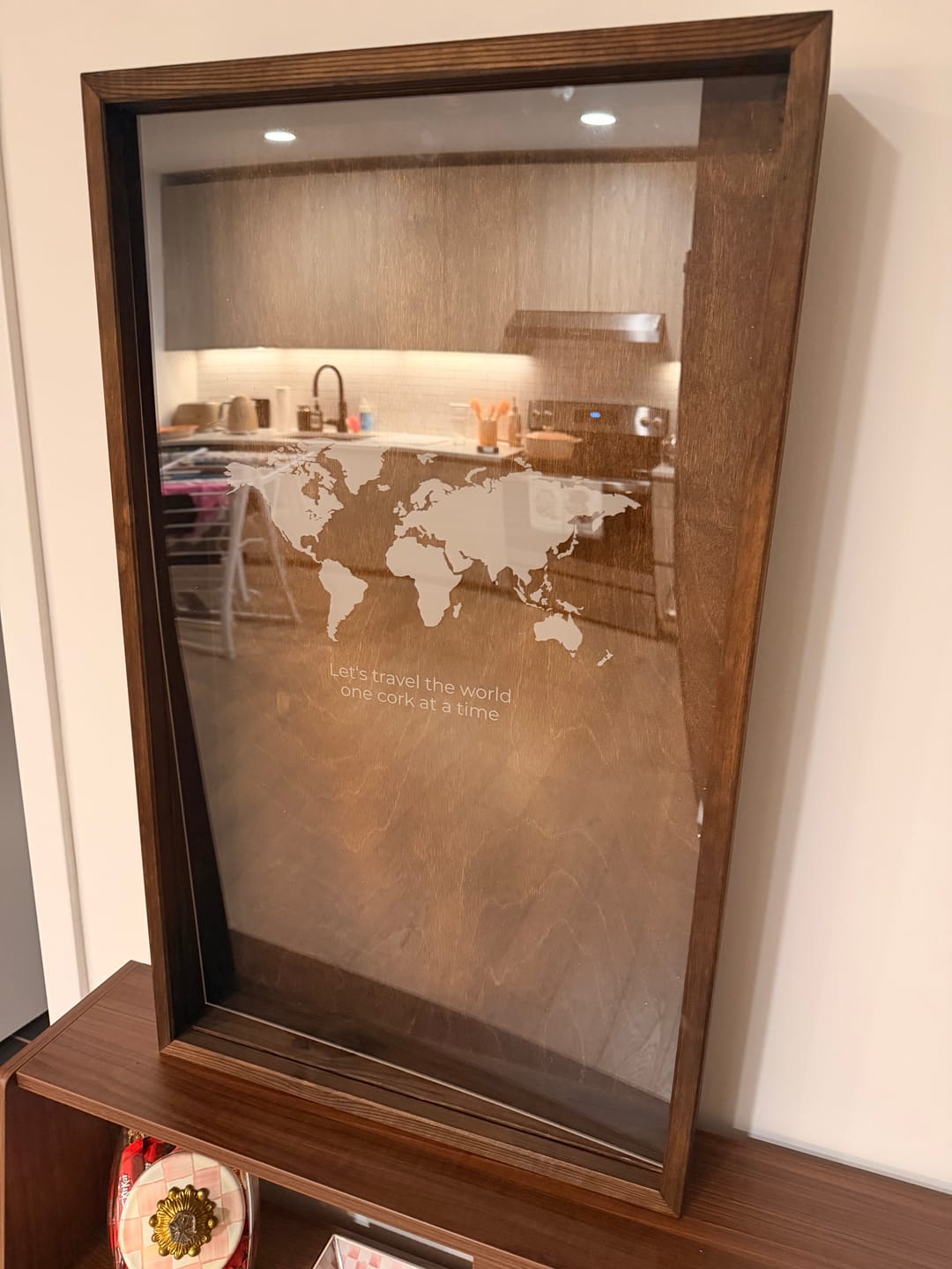 Customer photo review of WORLD MAP + YOUR TEXT