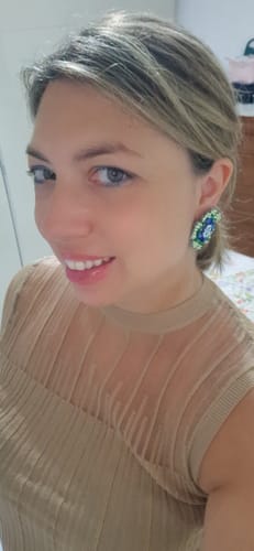 Customer photo review of Orecchini a bottone Picciridda verde