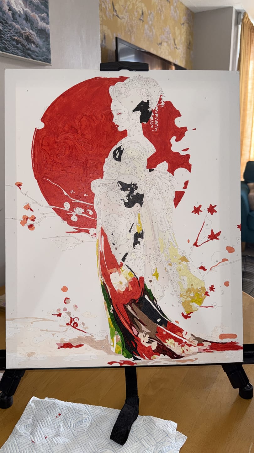 Customer photo review of Japanese Geisha | Paint by Numbers