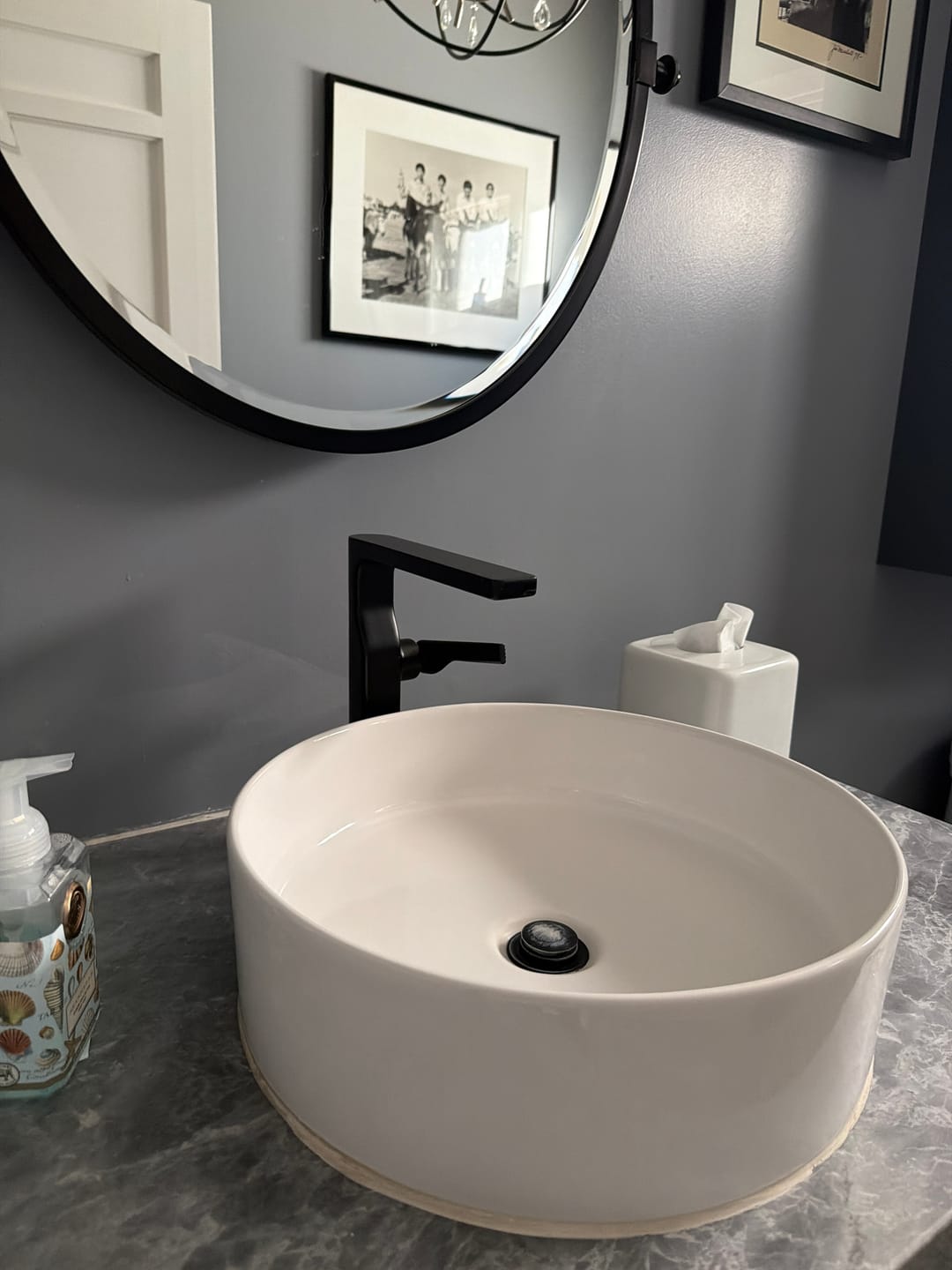 Customer photo review of Tall Single-Handle Vessel Sink Faucet with Aerated Flow