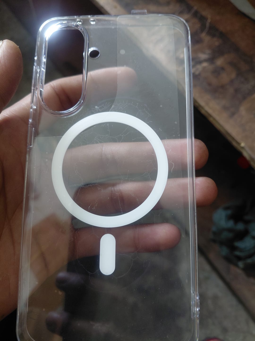 Customer photo review of Anti-Yellow Magsafe Clear Case Samsung A Series
