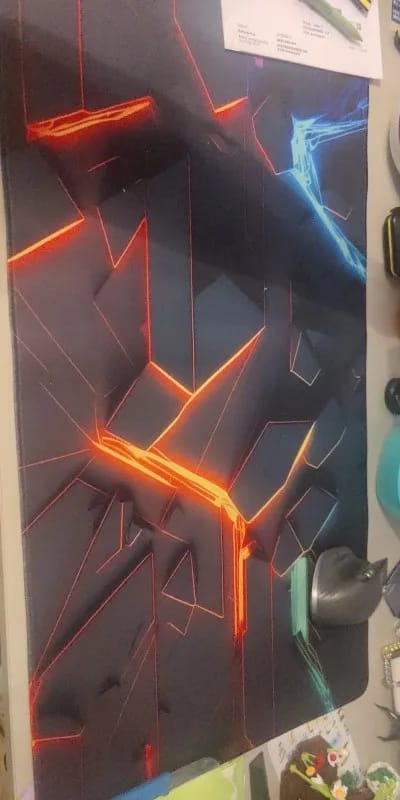 Customer photo review of Large Gaming Hexagonal Geometric Mouse Pad
