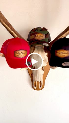 Customer video review of DyeCharm Custom Leather Patch Hats