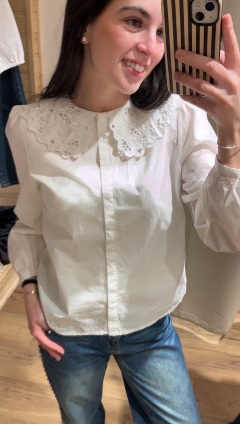 Customer photo review of Blusa Cuello Bobo Embroidery White
