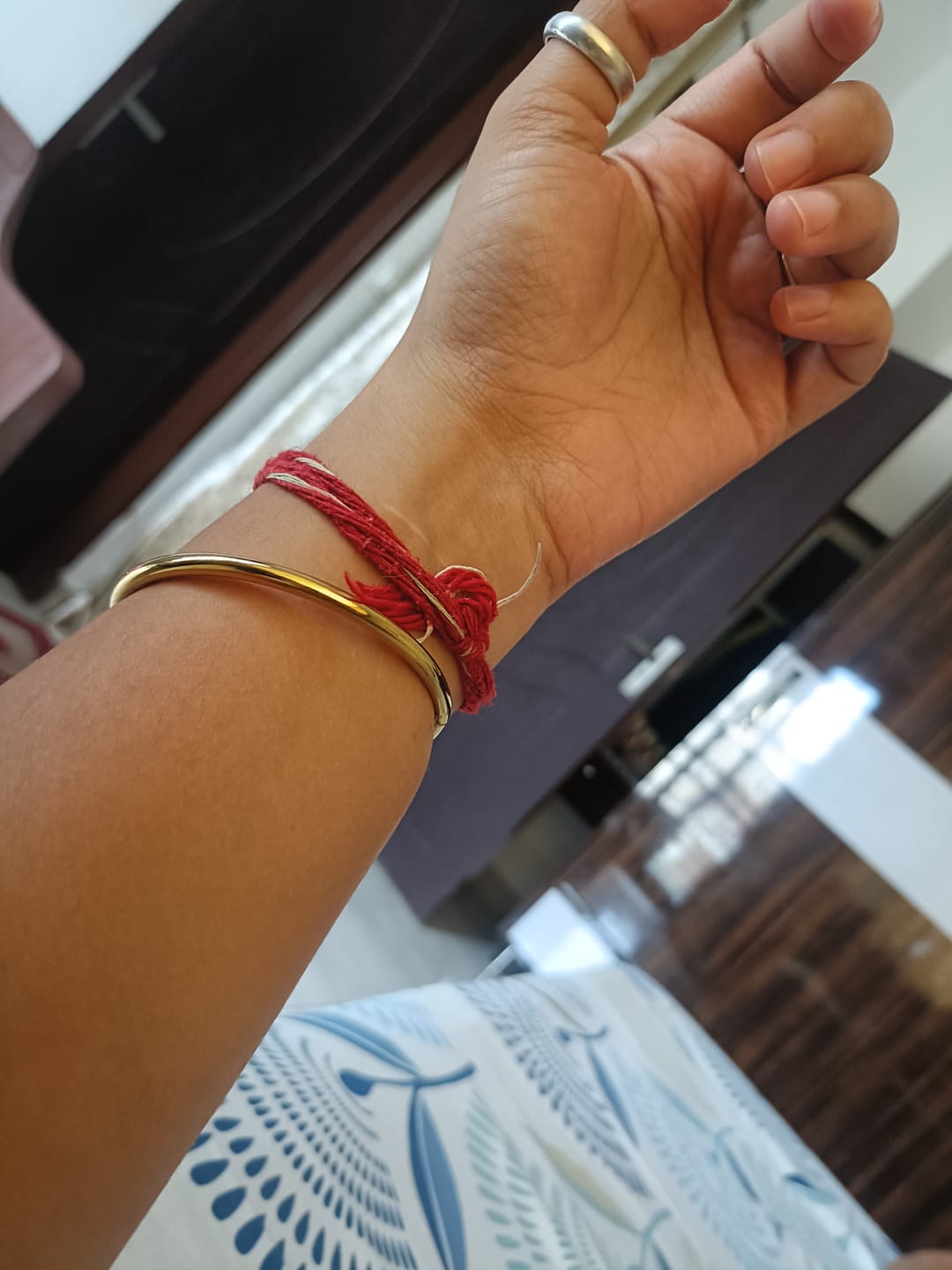 Customer photo review of Classic Gold Bangle Bracelet