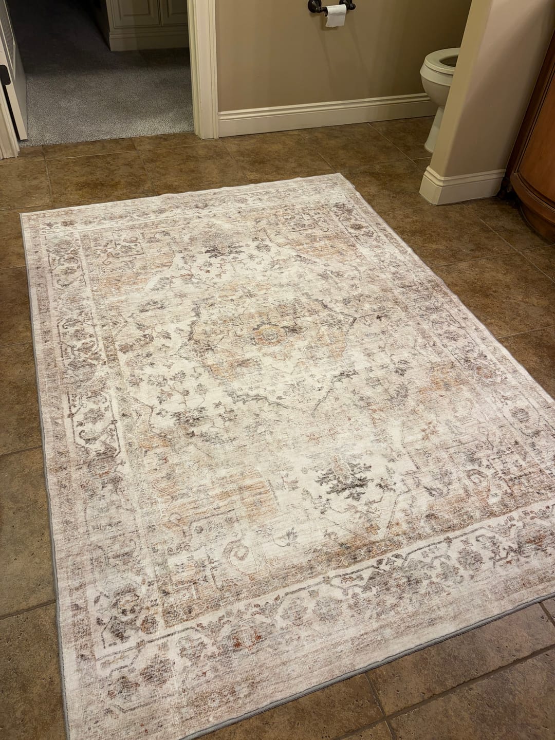 Customer photo review of Selene Washable Area Rug - Beige/White