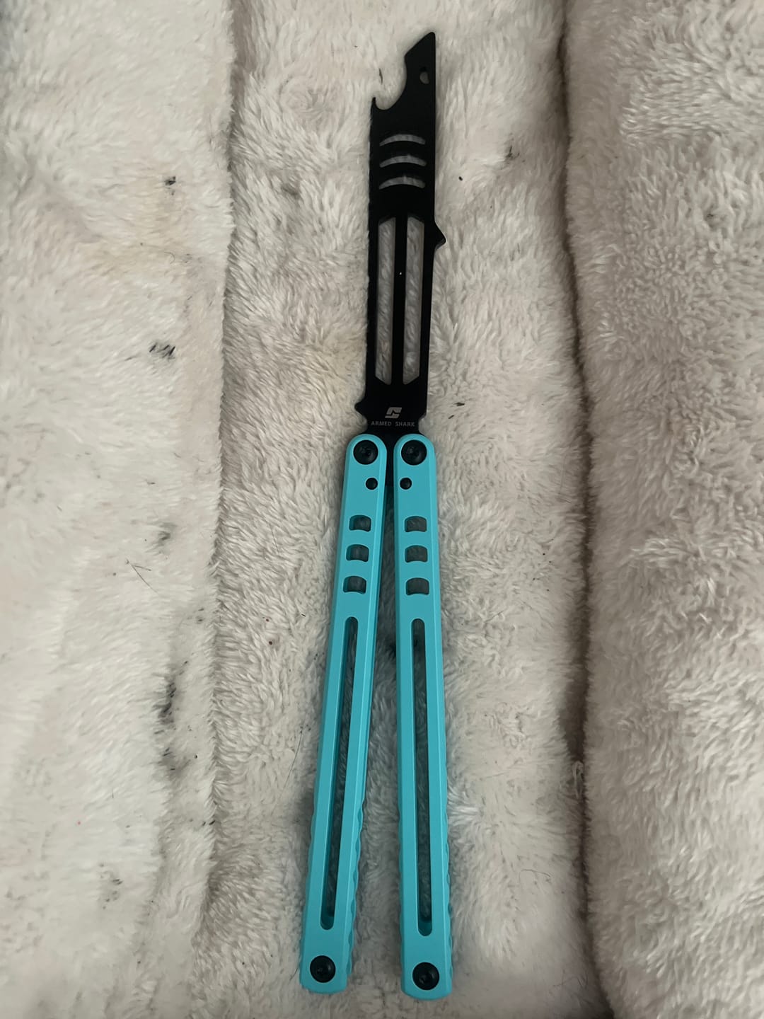Customer photo review of ARMED SHARK Steel Mako Balisong Clone 3cr13 Stainless Steel Handle Stainless Steel Blade Bushings