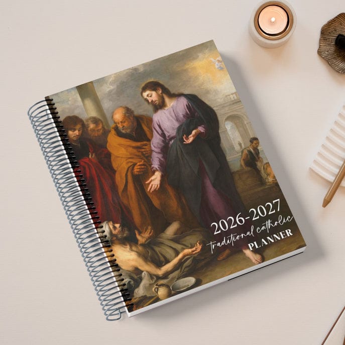 Customer photo review of 2026–2027 Traditional Catholic Planner: Horizontal Weekly Layout | 1962 Latin Mass Feasts | Murillo Cover