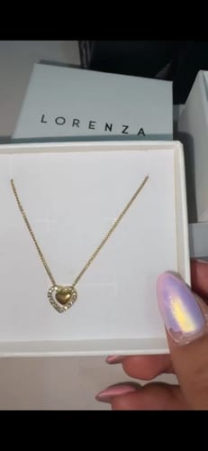 Customer photo review of Collar Con Dije Corazon Contorno Zirconias