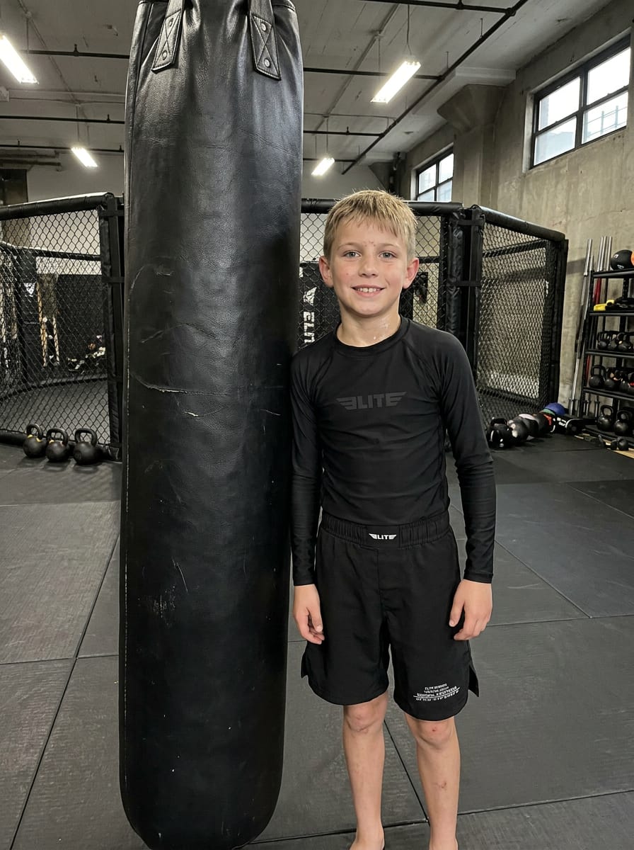 Customer photo review of Black Jack Black No-Gi Kids BJJ Shorts