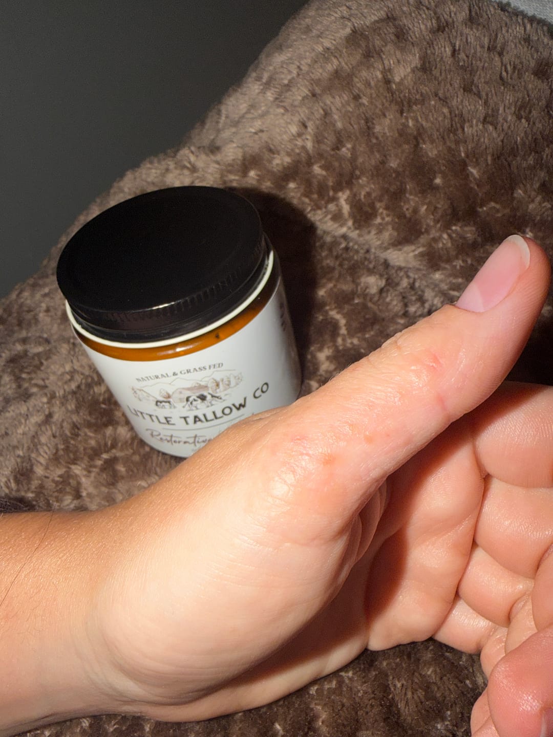 Customer photo review of Restorative Whipped Tallow Balm - 4oz Glass Jar