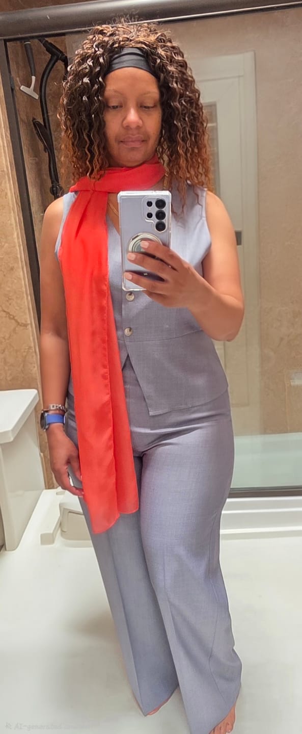 Customer photo review of Long Chiffon Sheer Shawl Wrap (25 Available Colors)