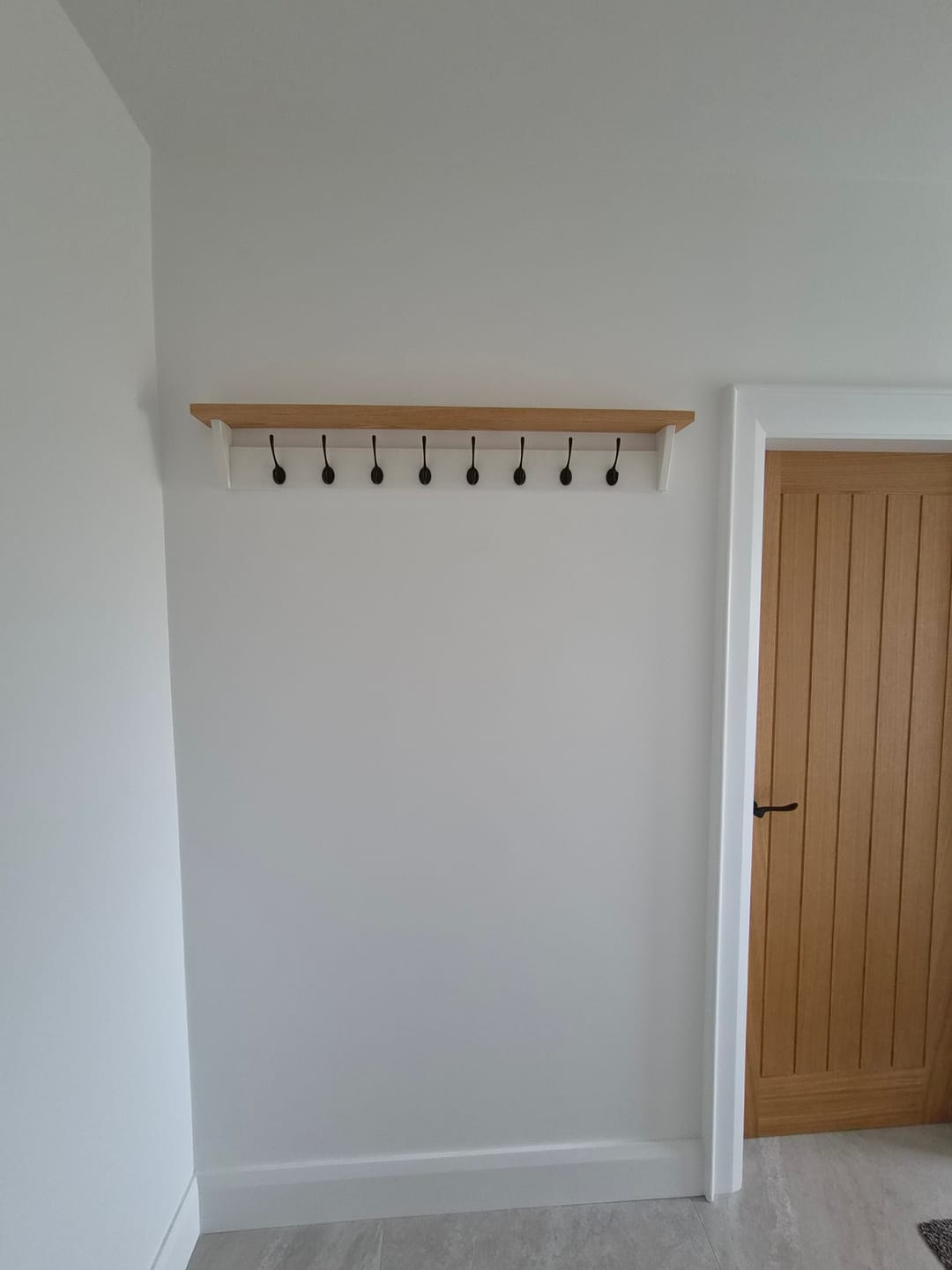 Customer photo review of White Coat Rack with Shelf