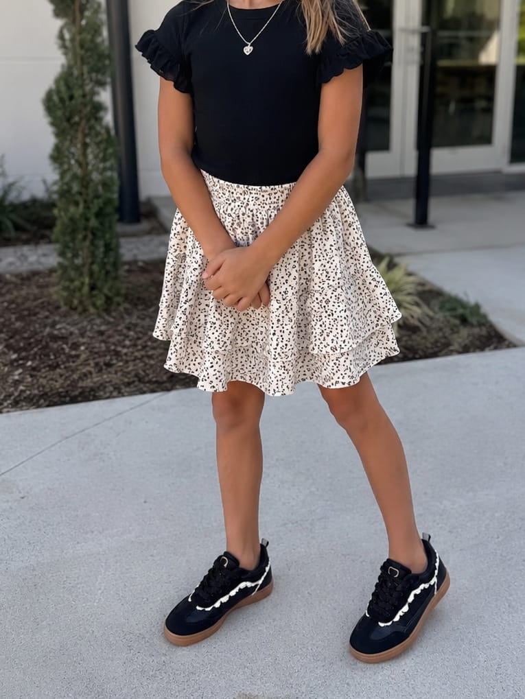 Customer photo review of Lucky Step Kids Floral Ribbon Sneakers