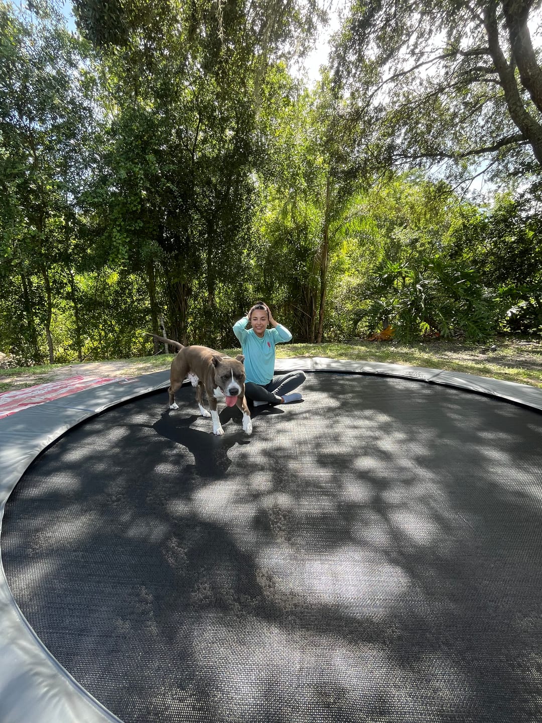 Customer photo review of Summer Bundle! 12' Round Pro-Line In-ground Trampoline + LED Lights + Cover
