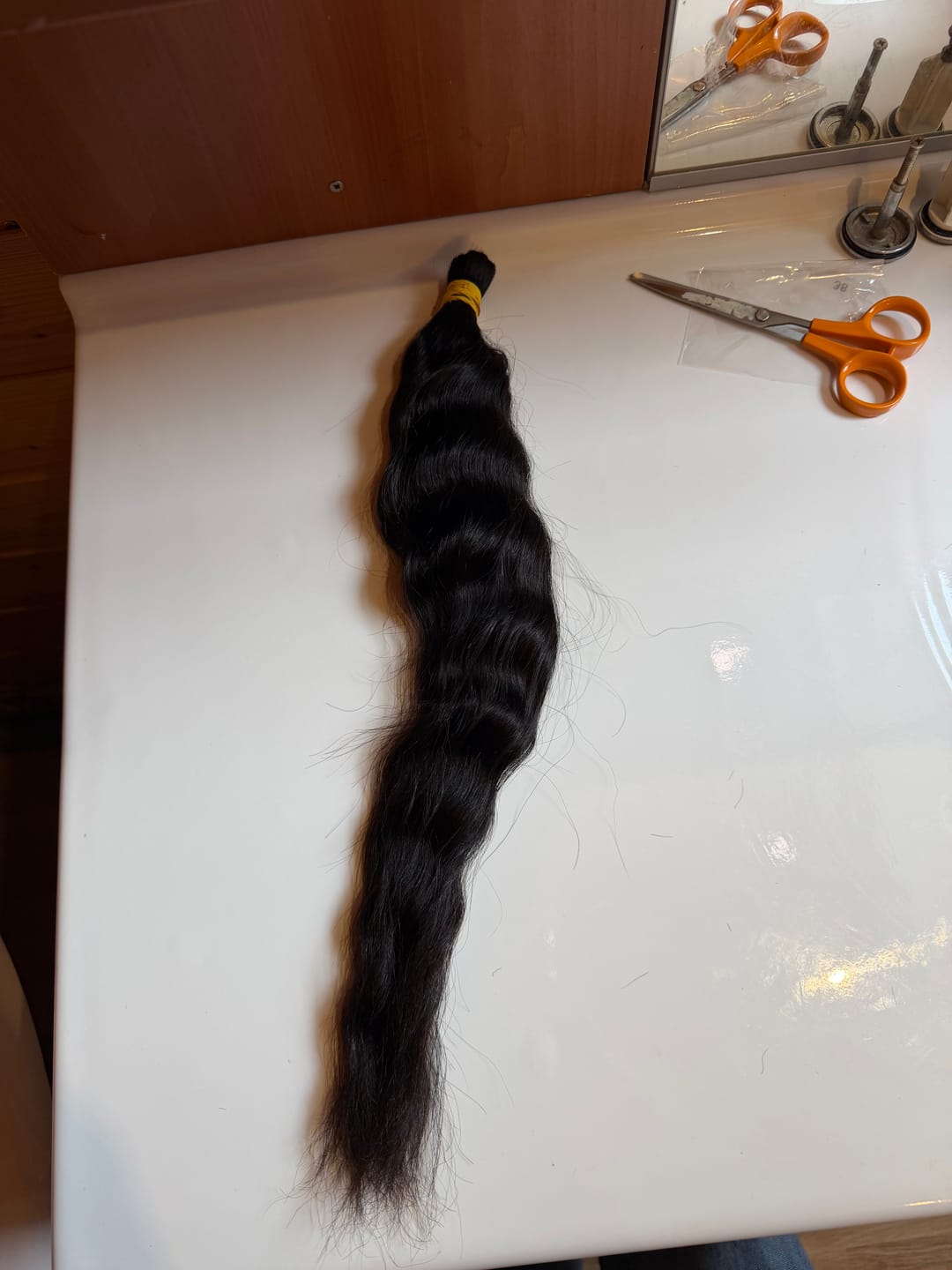 Customer photo review of Wet & Wavy Bulk Hair Extensions for Braiding