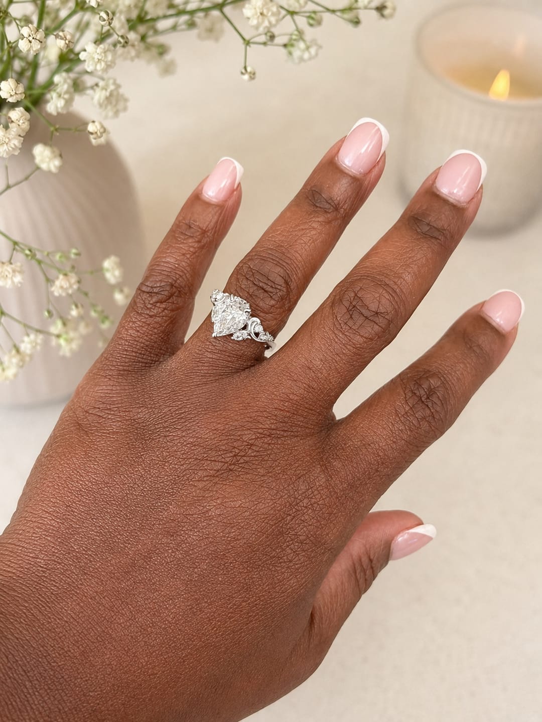Customer photo review of Filigree CZ Ring in Sterling Silver