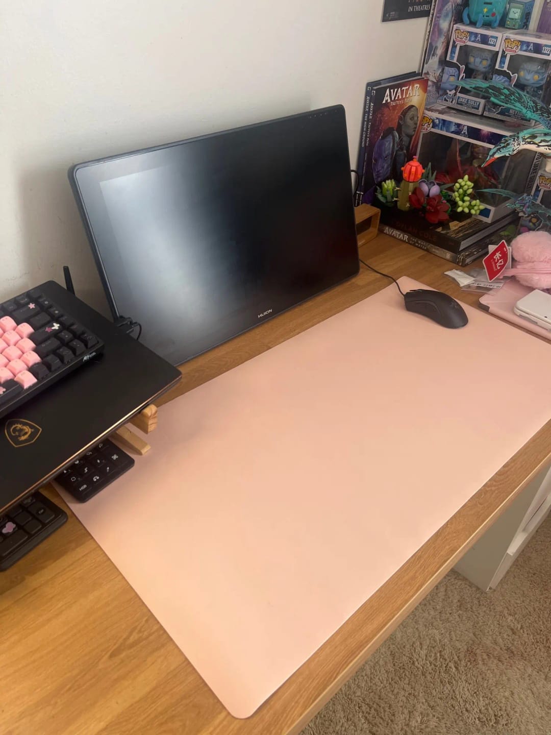 Customer photo review of Faux Leather Mouse Pad – Waterproof Desk Mat