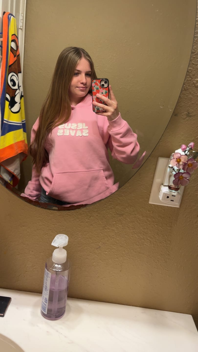 Customer photo review of Jesus Saves Patchwork Hoodie
