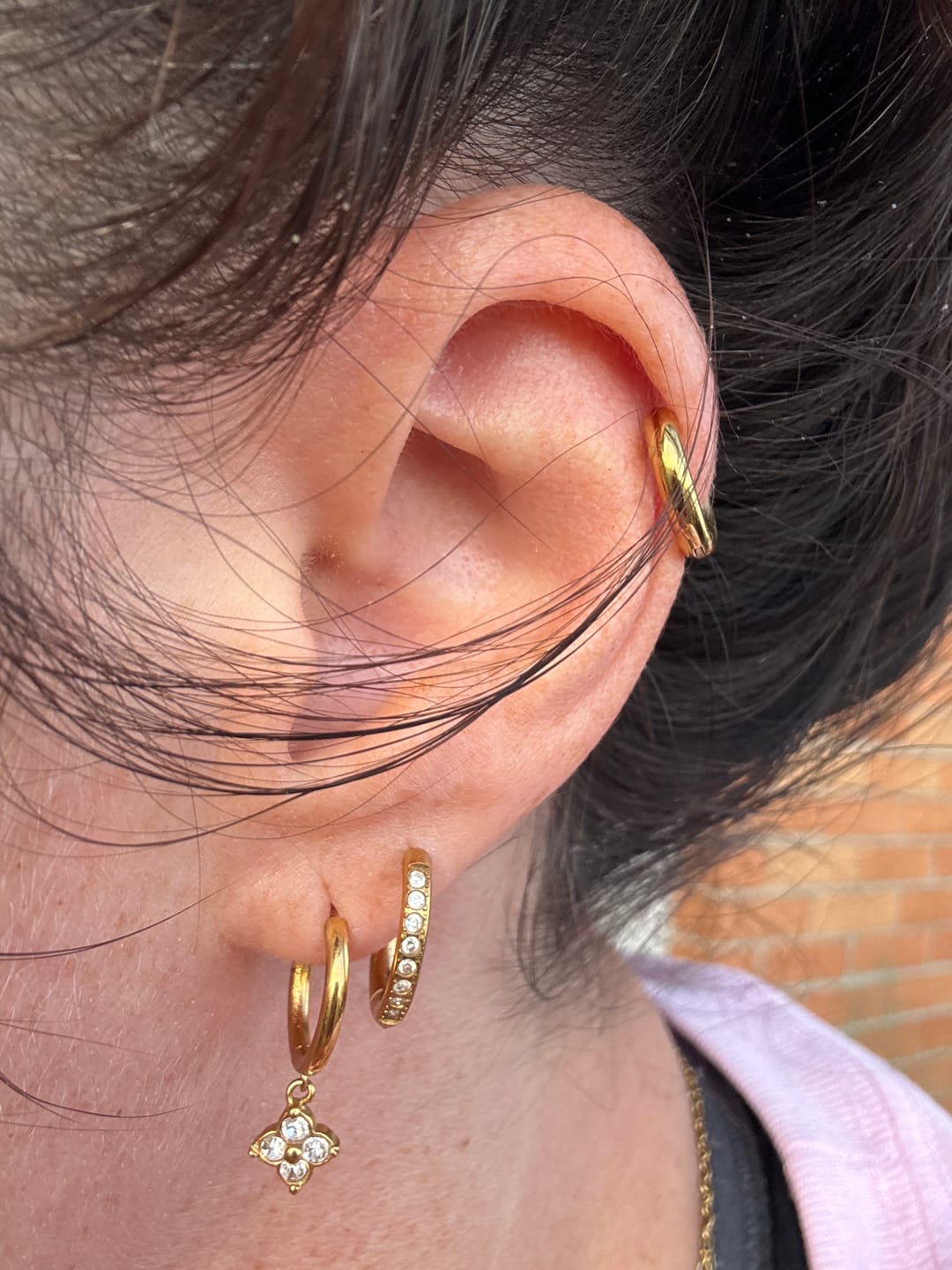 Customer photo review of Eternity Hoop Earrings