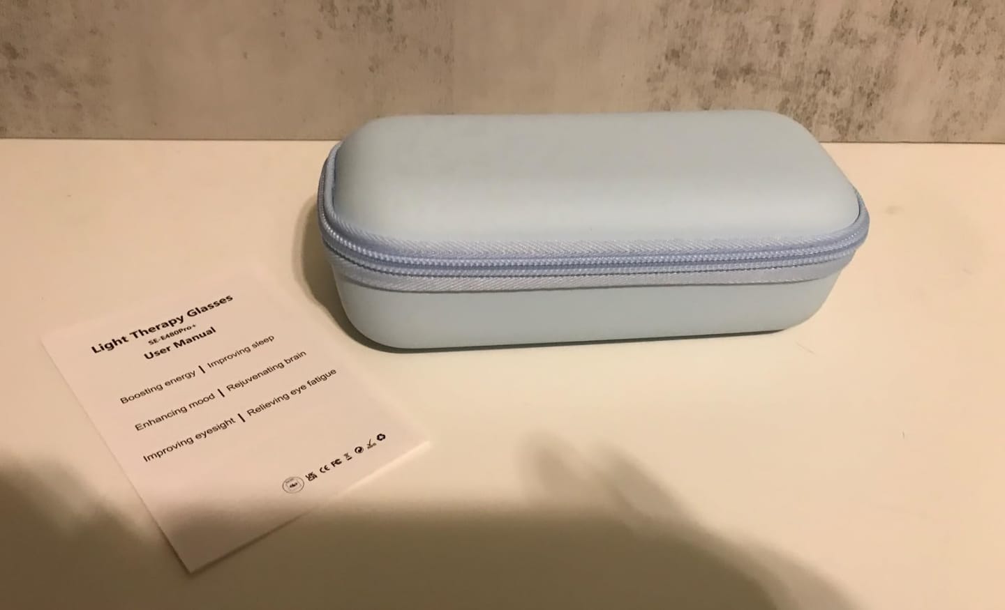 Customer photo review of Red Light Therapy Glasses for Eye Support