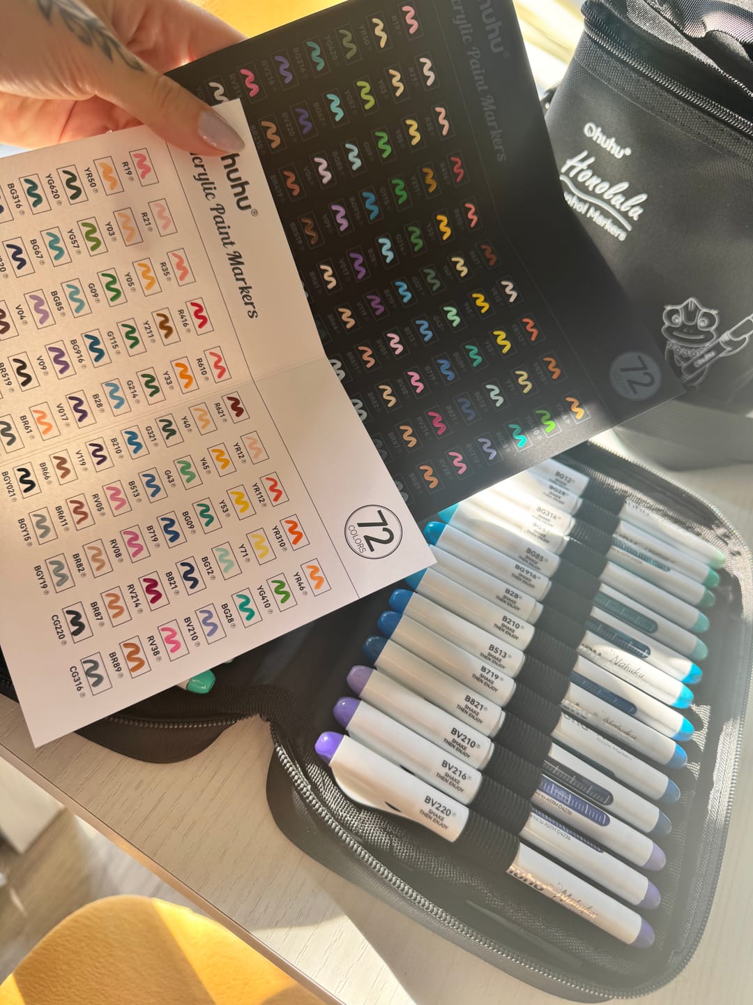 Customer photo review of Ohuhu Nahuku Direct-ink Acrylic Markers