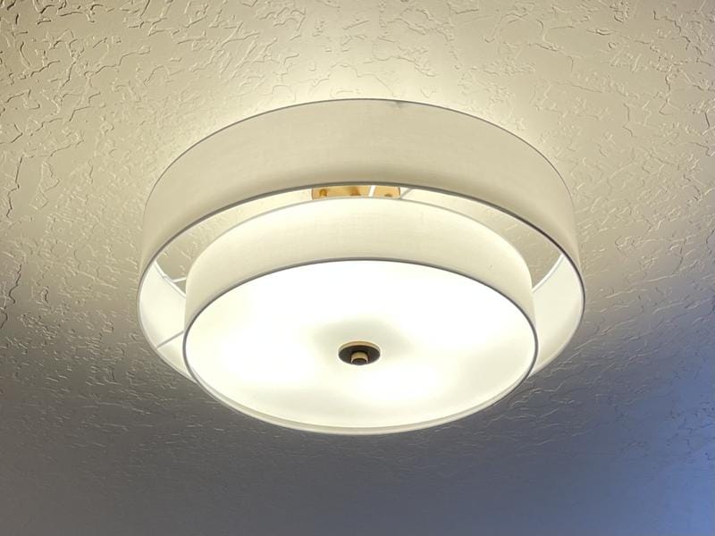 Customer photo review of 4-Light Linen Drum Flush Mount Ceiling