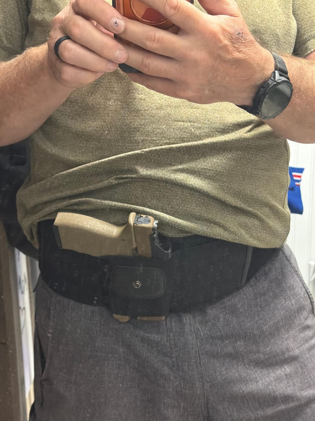 Customer photo review of BravoBelt Laser Fit Edition – Belly Band Holster | Fits Pistols with Weapon Mounted Lights, Lasers & Red Dots | Unisex (Black)