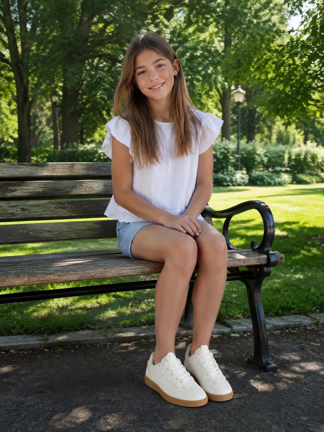 Customer photo review of Lucky Step Kids Floral Ribbon Sneakers