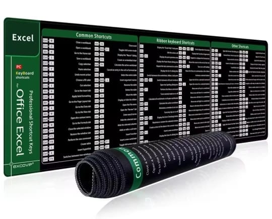 Customer photo review of Large Excel Shortcuts Desk Mat