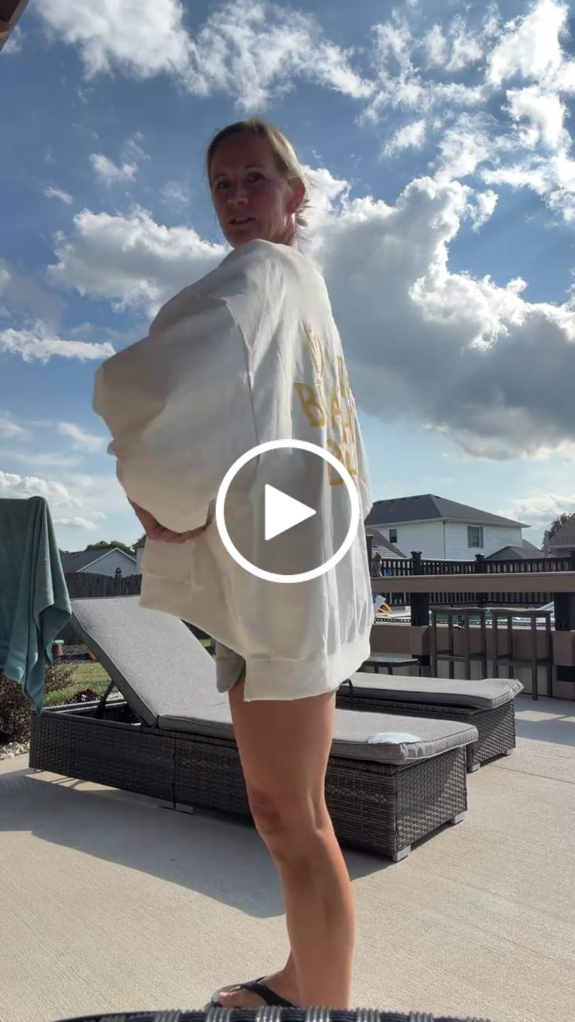 Customer video review of 'BEACH TIME' PAINTED SWEATSHIRT