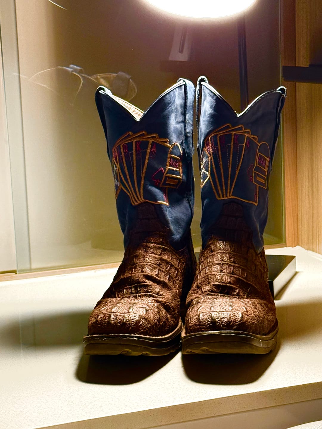 Customer photo review of Rustic Brown Caiman Neck Leather Boots With 3D Lightweight Sole - Composite Toe