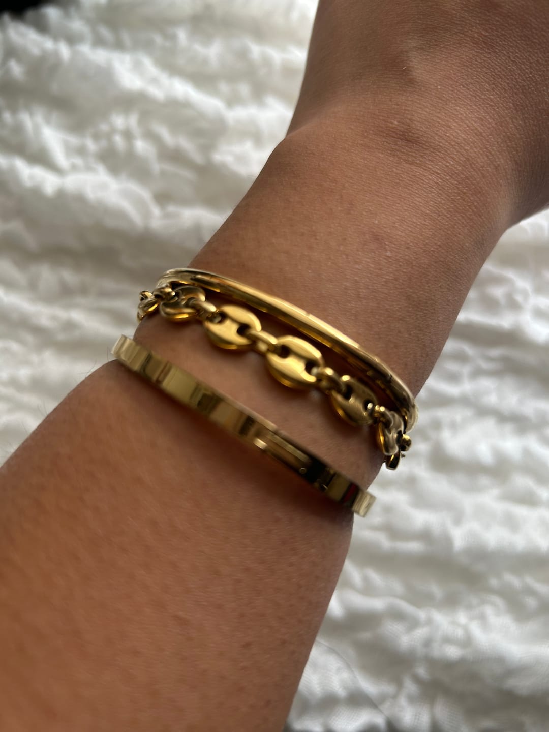 Customer photo review of Everyday Stackable Halo Bangle