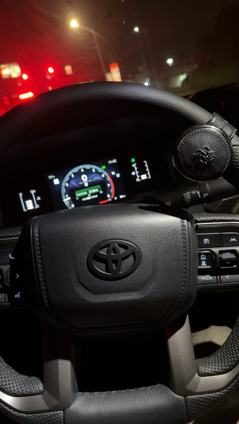 Customer photo review of NEW Black Matte Steering Wheel Emblem Fits NEW Models 2024-2026 Tacoma, 4Runner & Camry