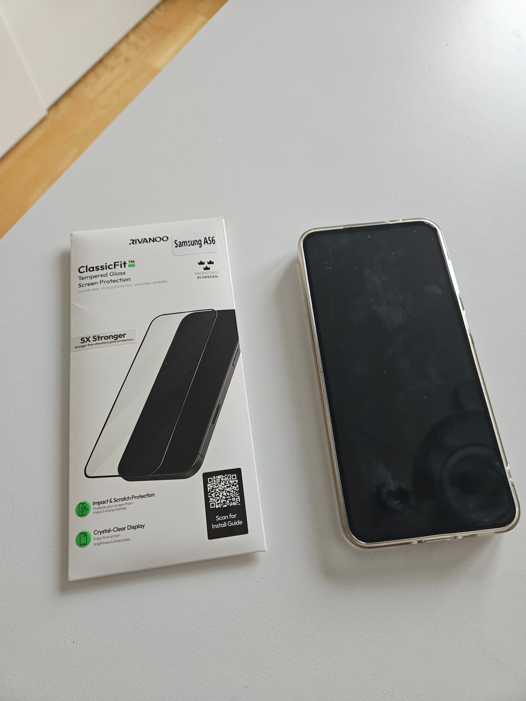Customer photo review of SAMSUNG A56 Skärmskydd - Härdat Glas (2-pack)