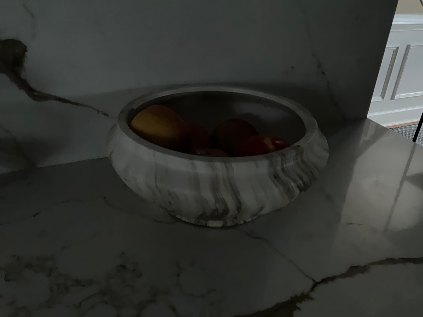 Customer photo review of Iris Ceramic Bowl - Round Marble Brown Beige 12" Decorative