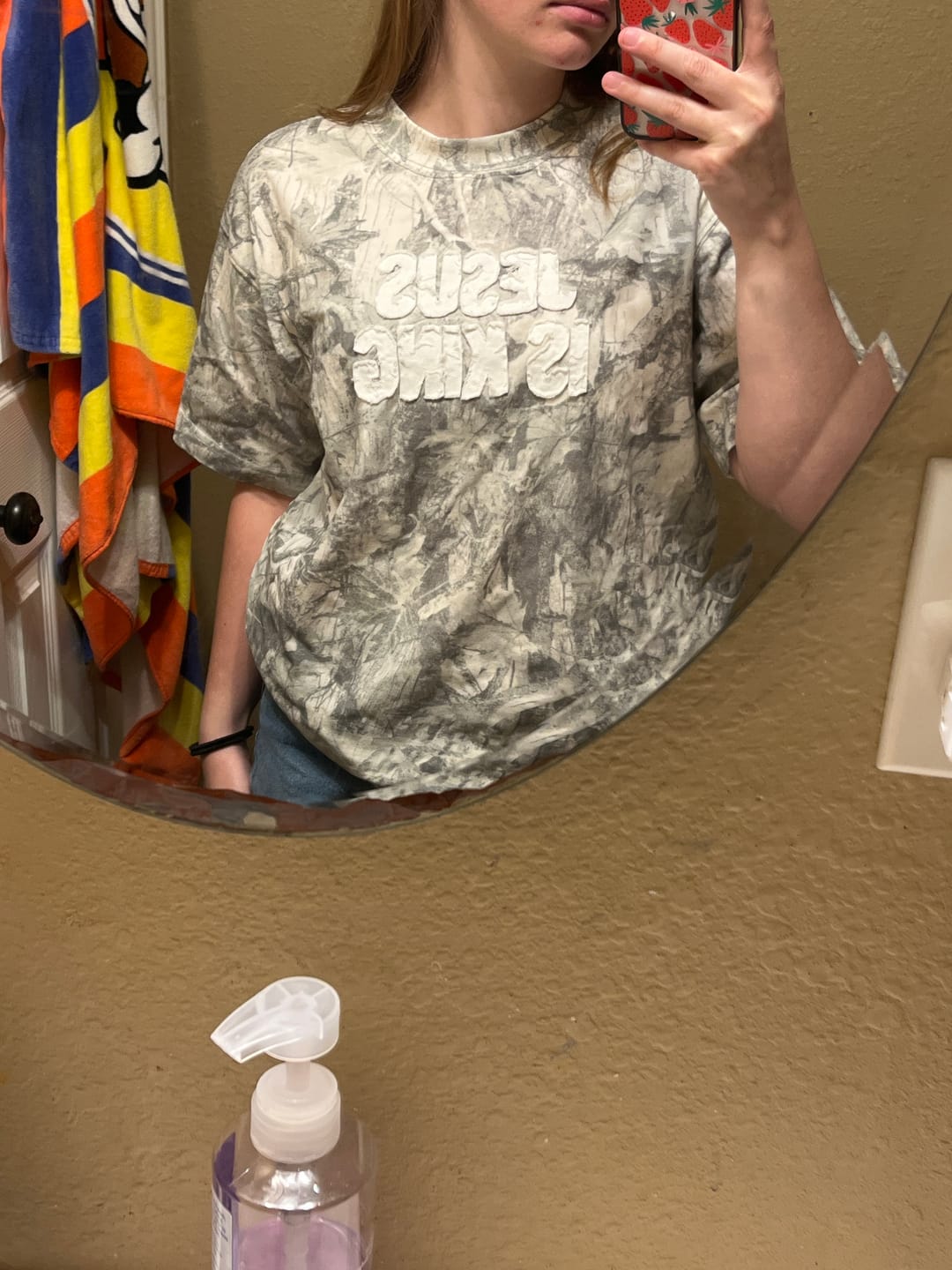 Customer photo review of Jesus Is King Camo Tee