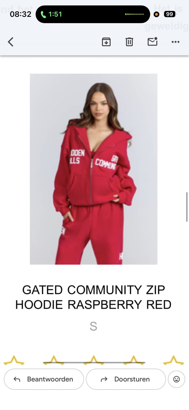 Customer photo review of GATED COMMUNITY ZIP HOODIE RASPBERRY RED