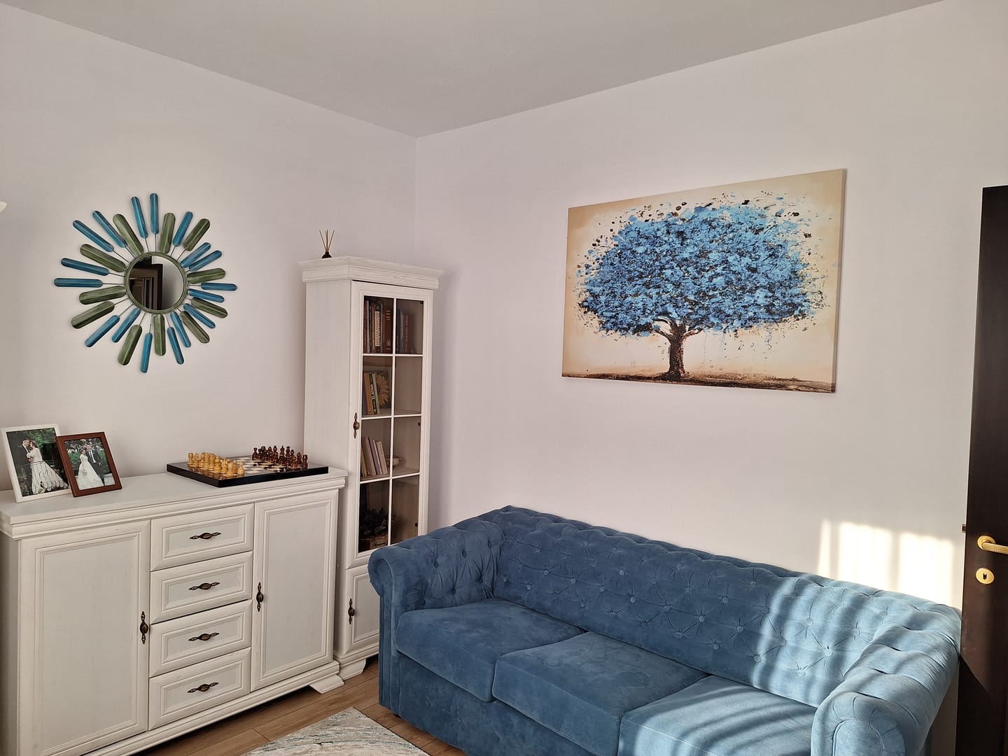 Customer photo review of Decoratiune perete 891TNL1575, albastru/verde, metal, 75x5x75 cm