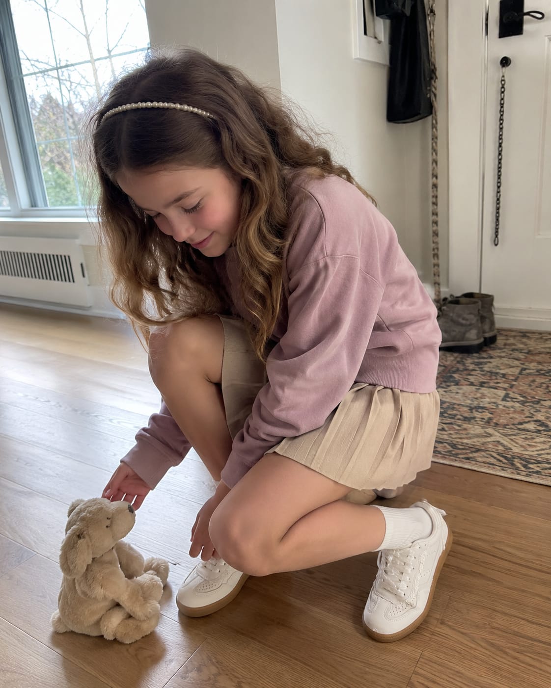 Customer photo review of Lucky Step Kids Floral Ribbon Sneakers