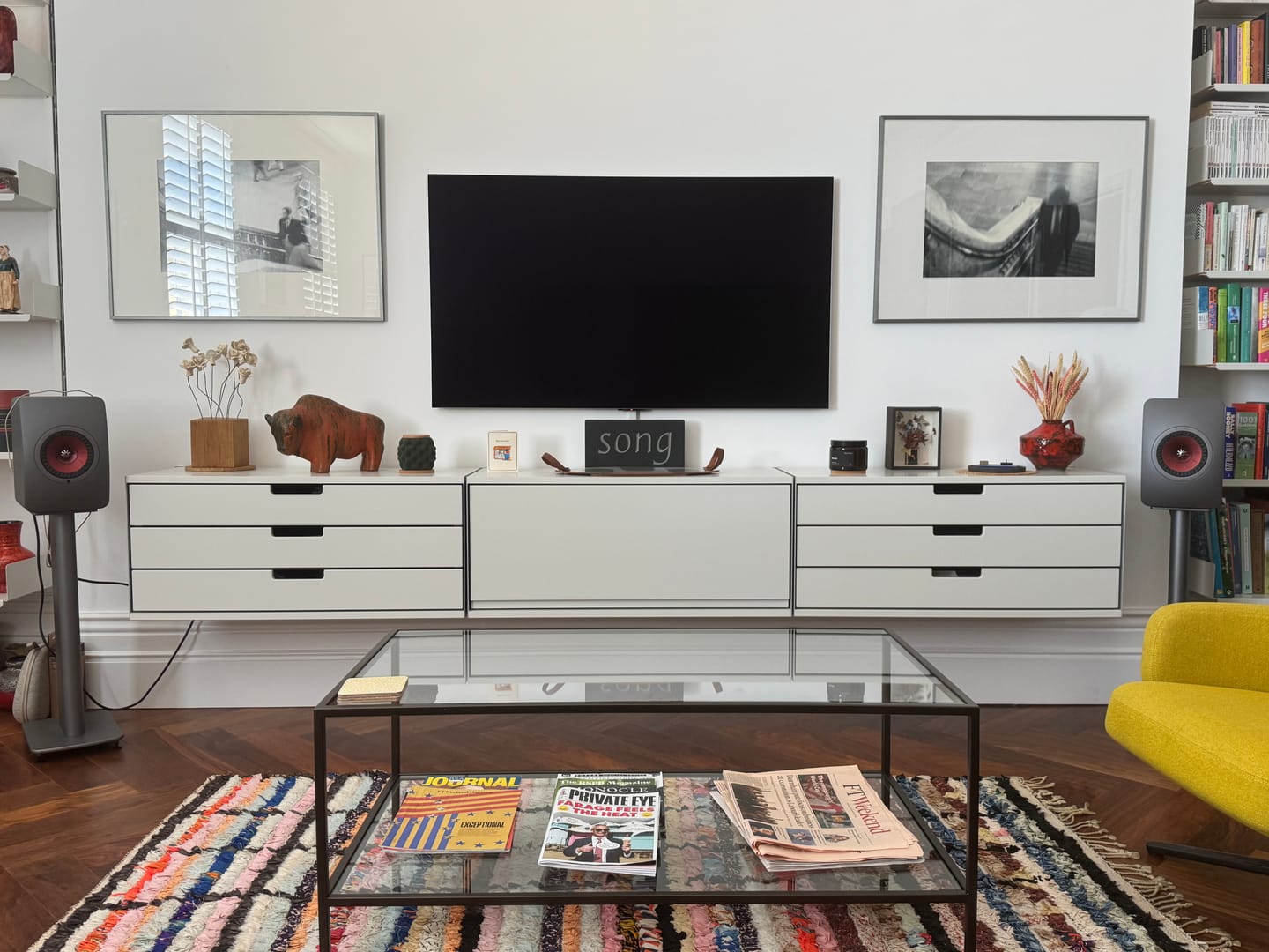 Customer photo review of Madison Glass Metal Coffee Table - Dark Bronze