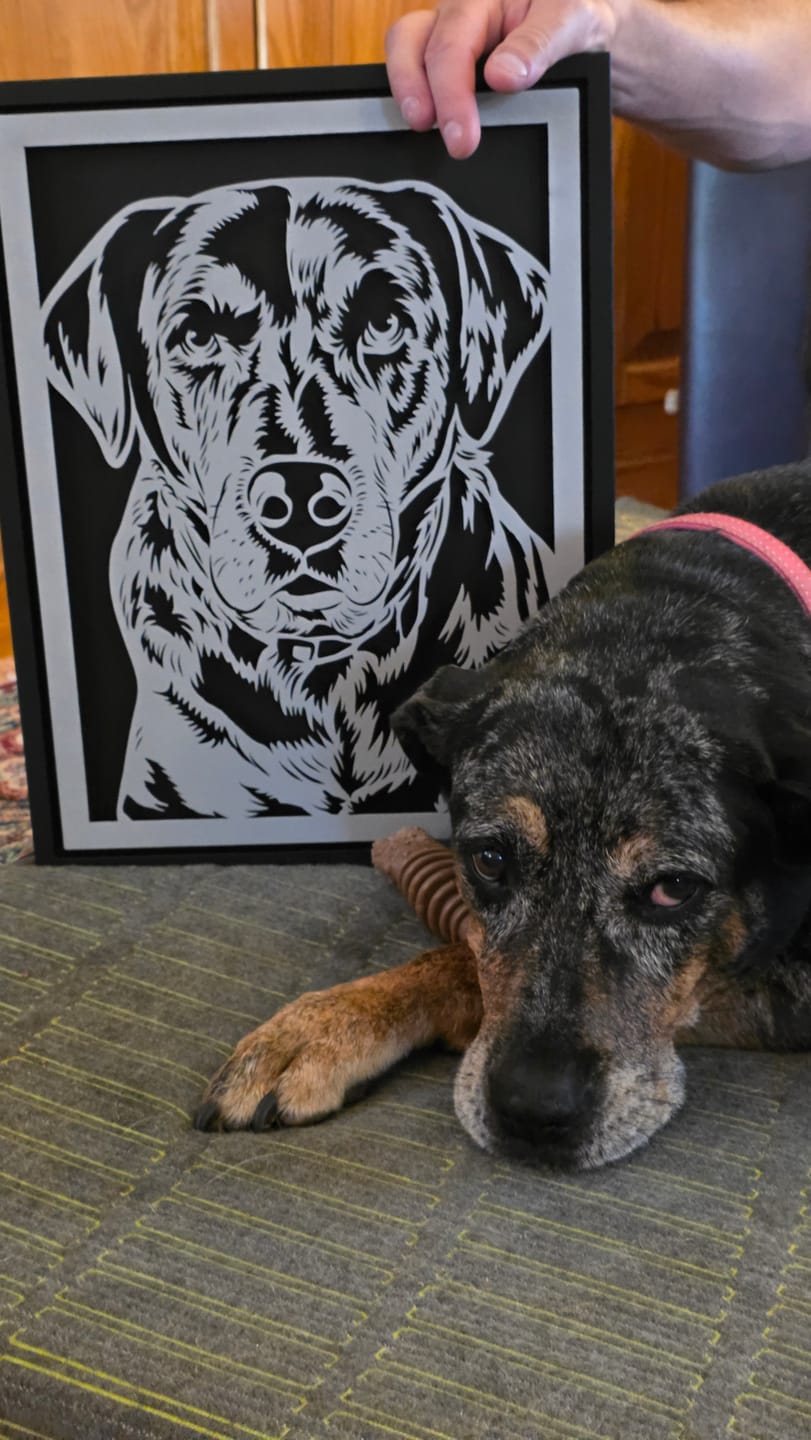 Customer photo review of Custom Pet Metal Portrait