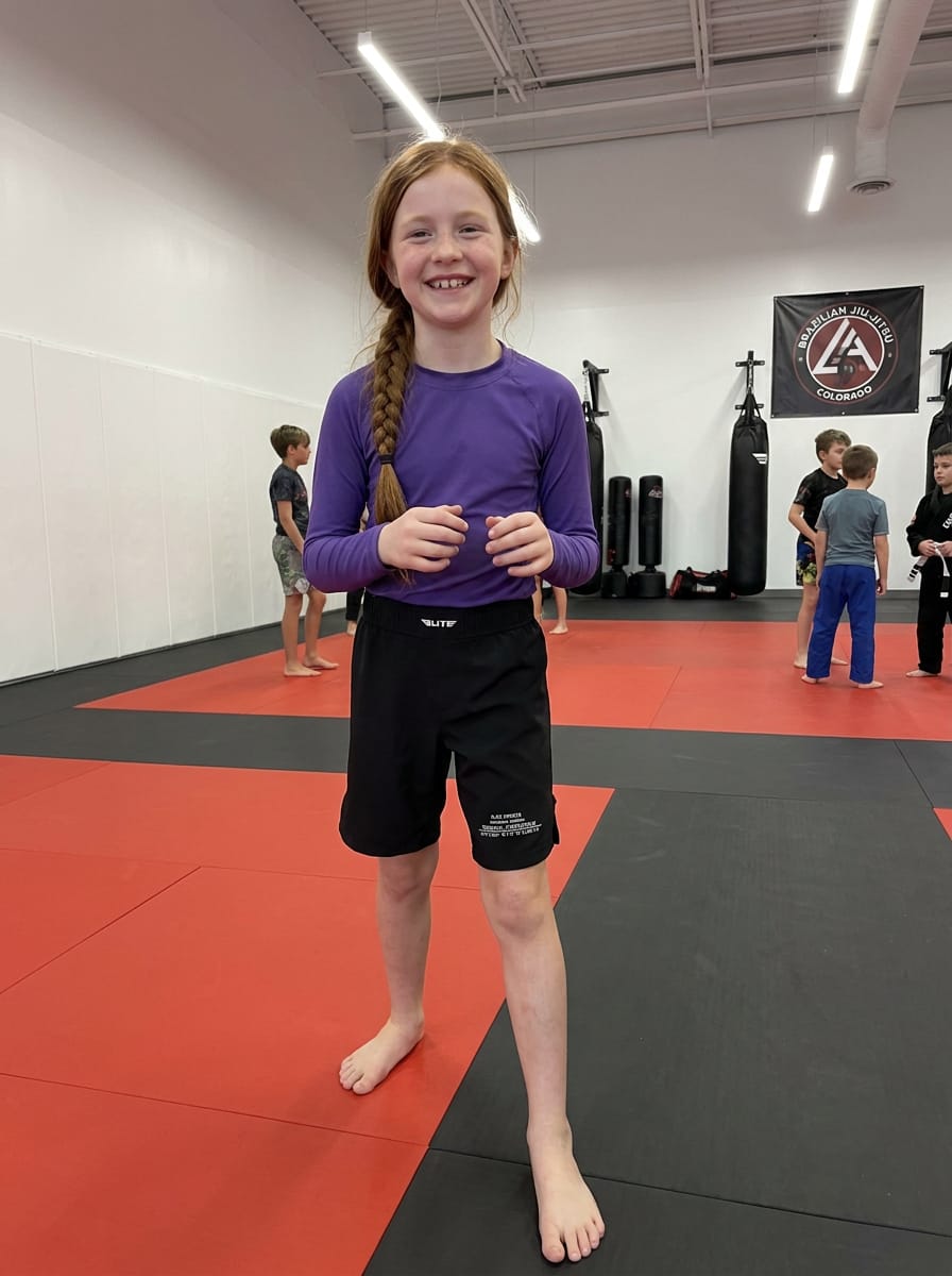 Customer photo review of Black Jack Black No-Gi Kids BJJ Shorts
