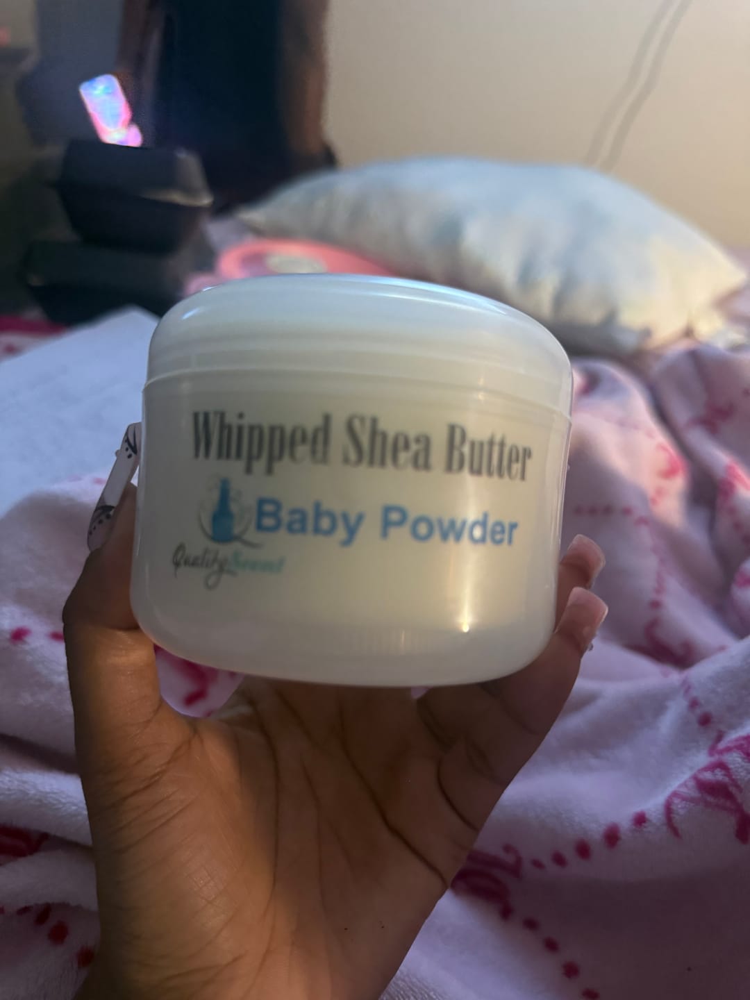 Customer photo review of Whipped Shea Butter Natural Cream 8oz_Baby Powder