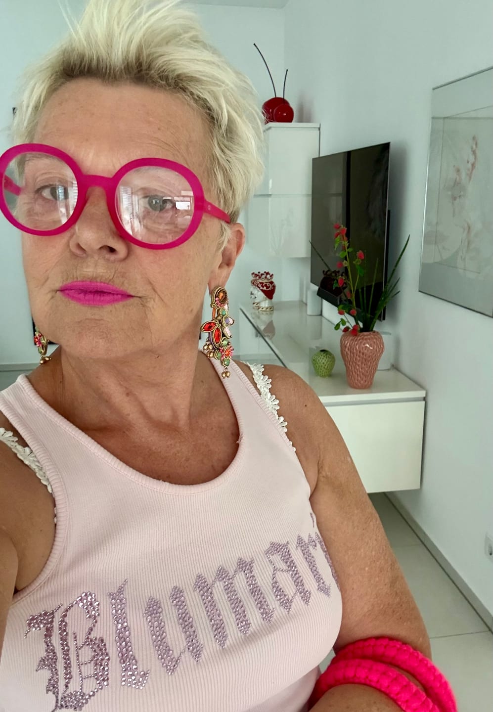 Customer photo review of Große Soutache-Ohrringe in Orange, Flieder, Rosa und Türkis