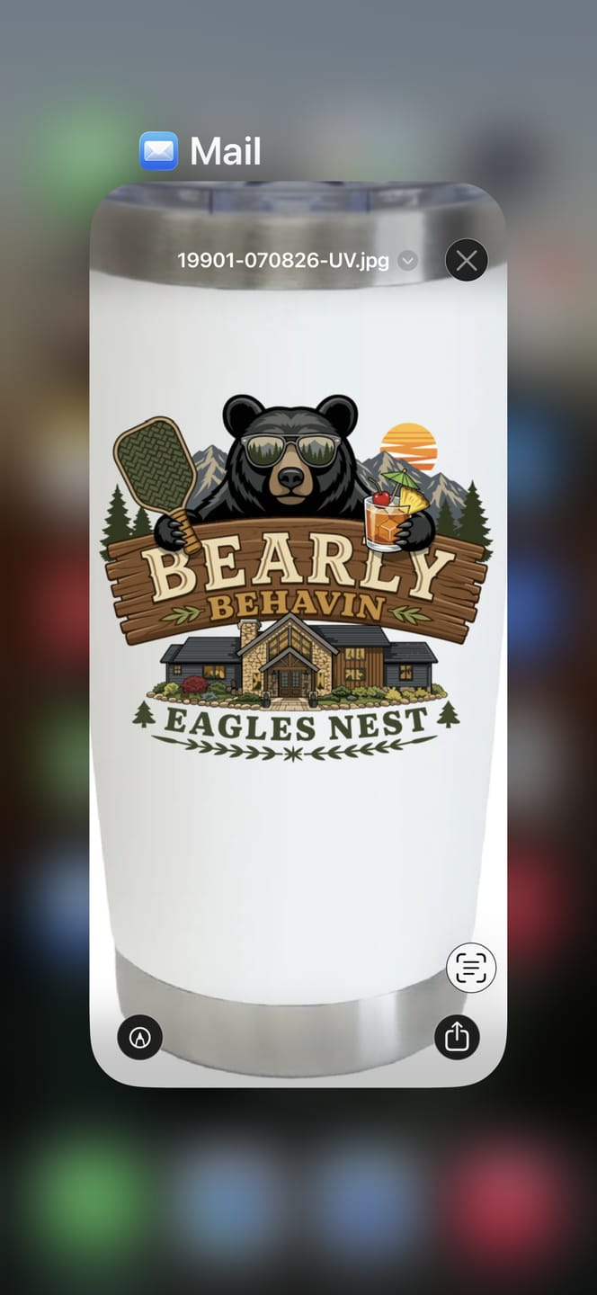Customer photo review of (6 Pieces) Full Color UV Printed Tumbler | 20 oz