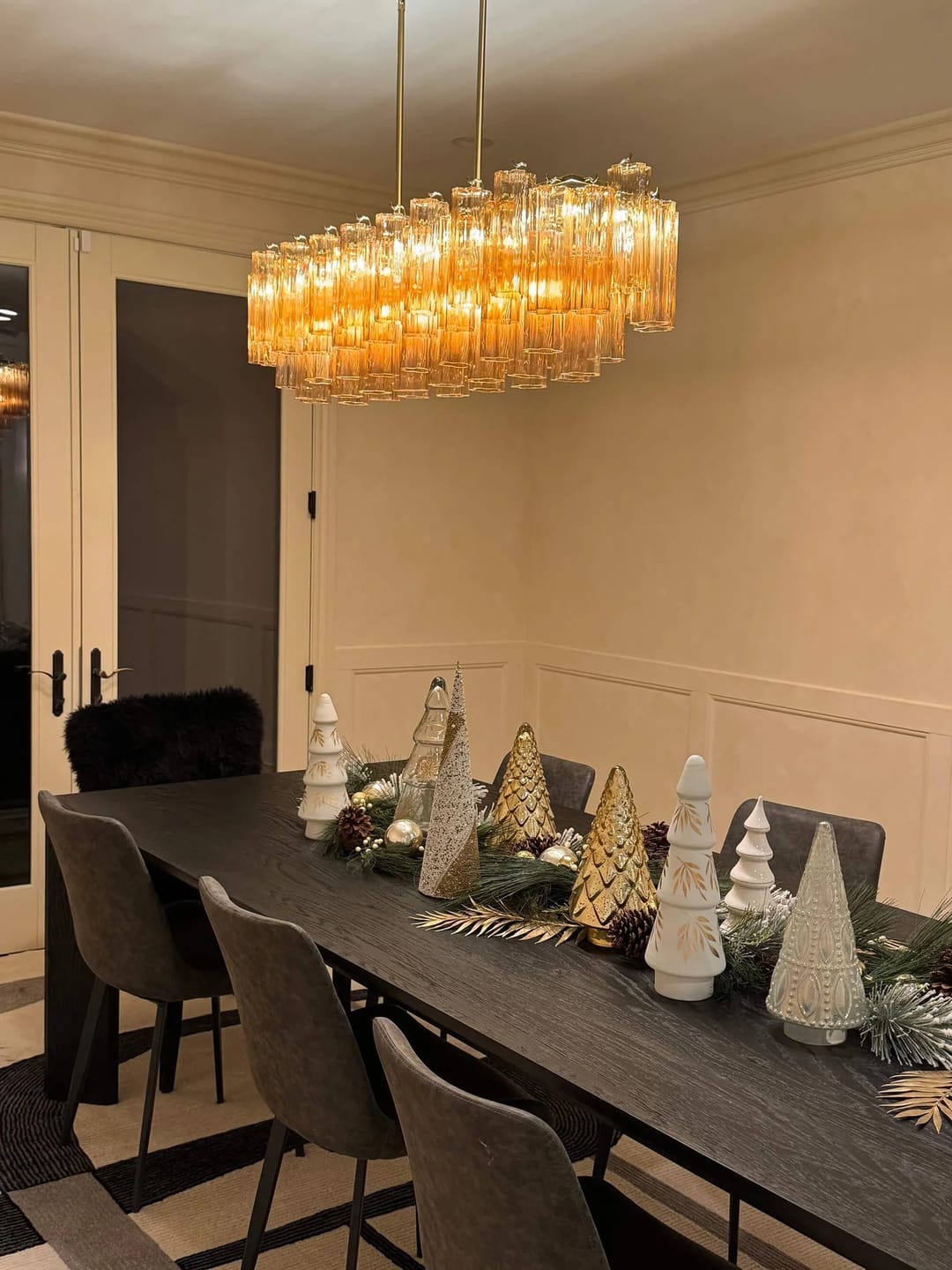Customer photo review of Addis Luxury Linear Chandelier 51'' 65''