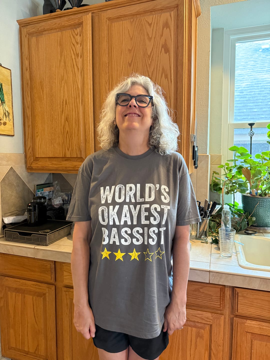 Customer photo review of Work Stress Bass T-Shirt
